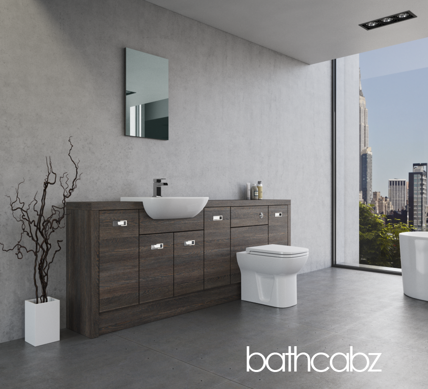 ATHENA NORWICH OAK BASE UNITS BATHROOM FITTED FURNITURE