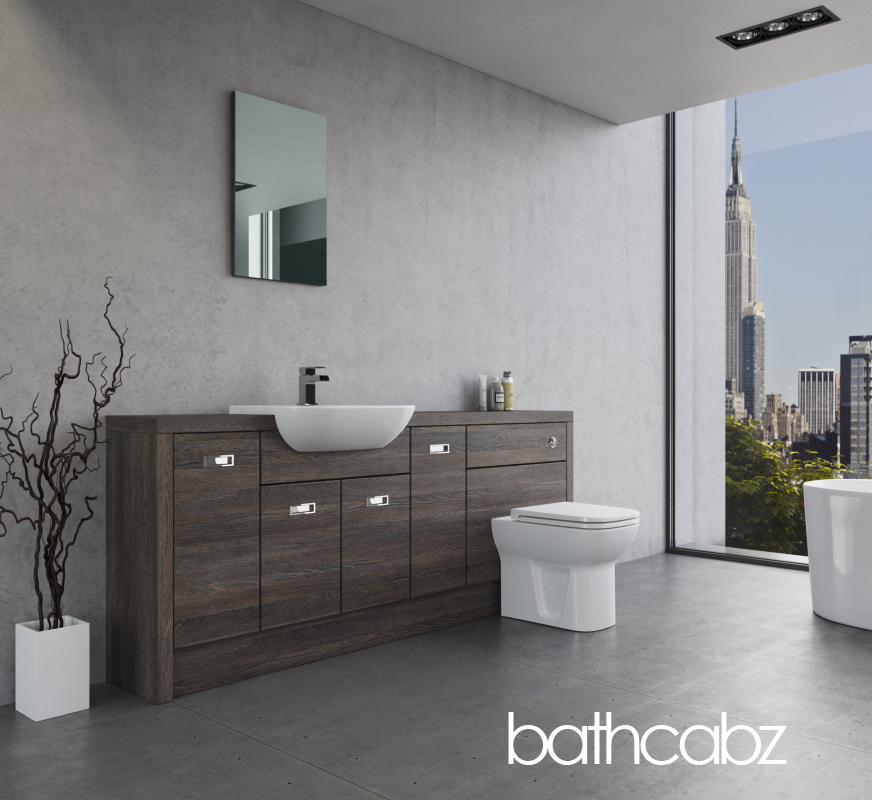 ATHENA NORWICH OAK BASE UNITS BATHROOM FITTED FURNITURE