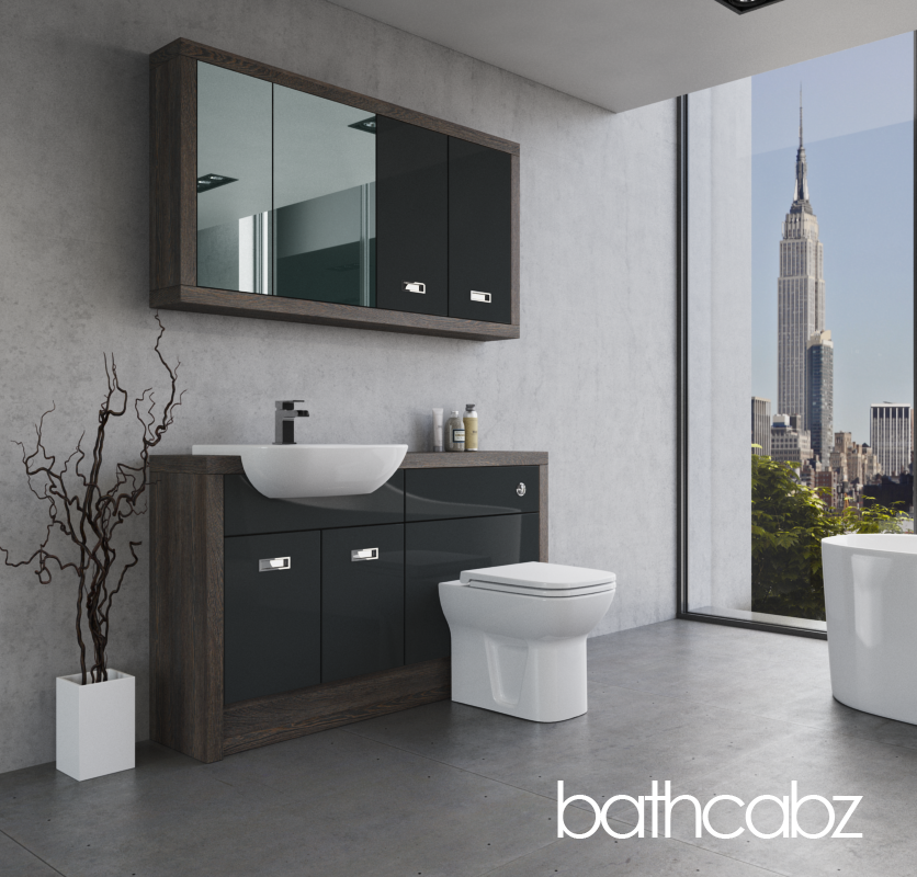ATHENA NORWICH OAK BASE & WALL UNITS BATHROOM FITTED FURNITURE