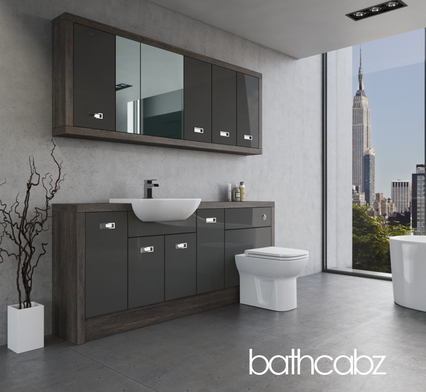 ATHENA NORWICH OAK BASE & WALL UNITS BATHROOM FITTED FURNITURE
