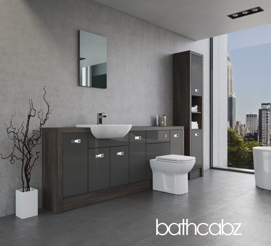 ATHENA NORWICH OAK BASE & TALL UNIT BATHROOM FITTED FURNITURE