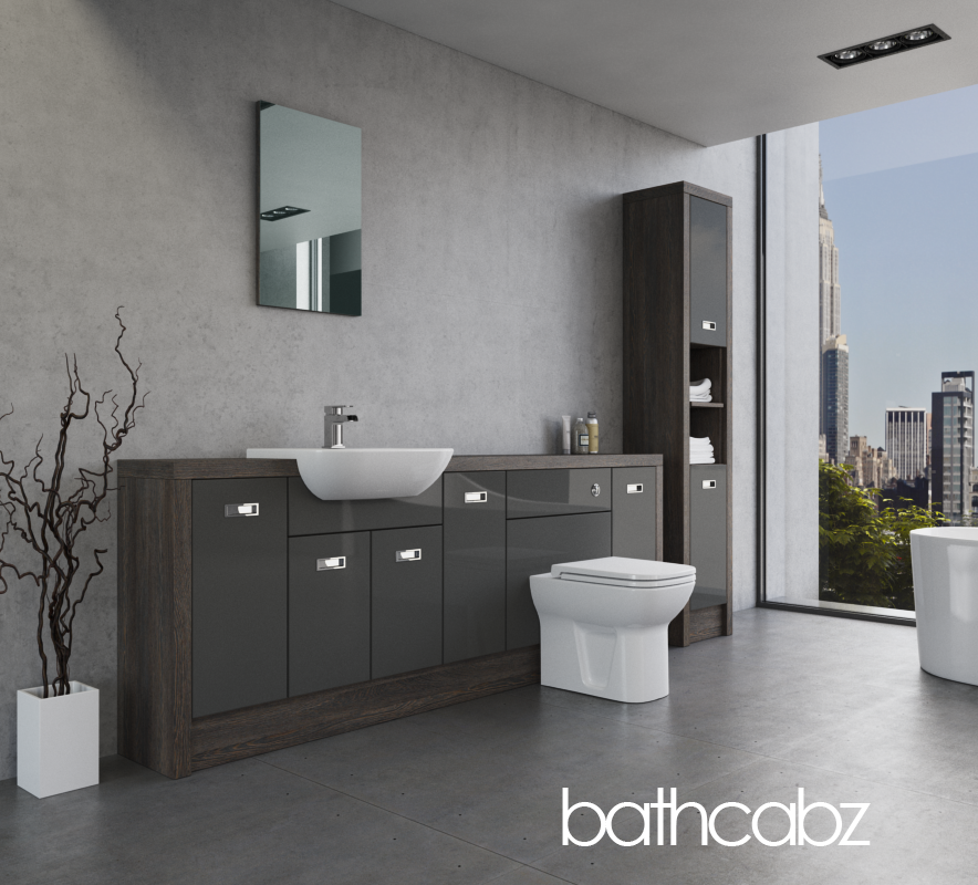ATHENA NORWICH OAK BASE & TALL UNIT BATHROOM FITTED FURNITURE