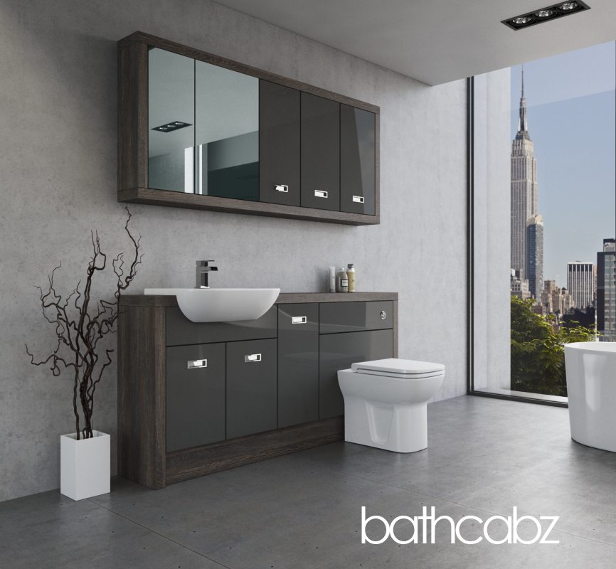 ATHENA NORWICH OAK BASE & WALL UNITS BATHROOM FITTED FURNITURE