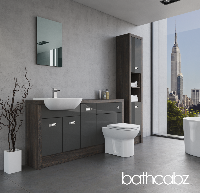 ATHENA NORWICH OAK BASE & TALL UNIT BATHROOM FITTED FURNITURE