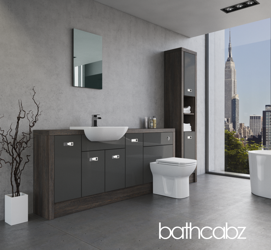 ATHENA NORWICH OAK BASE & TALL UNIT BATHROOM FITTED FURNITURE