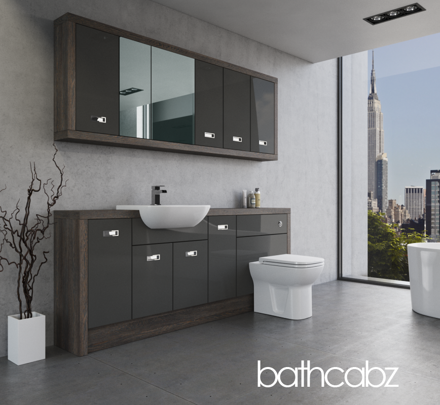 ATHENA NORWICH OAK BASE & WALL UNITS BATHROOM FITTED FURNITURE