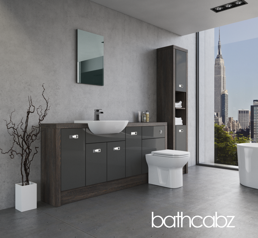 ATHENA NORWICH OAK BASE & TALL UNIT BATHROOM FITTED FURNITURE