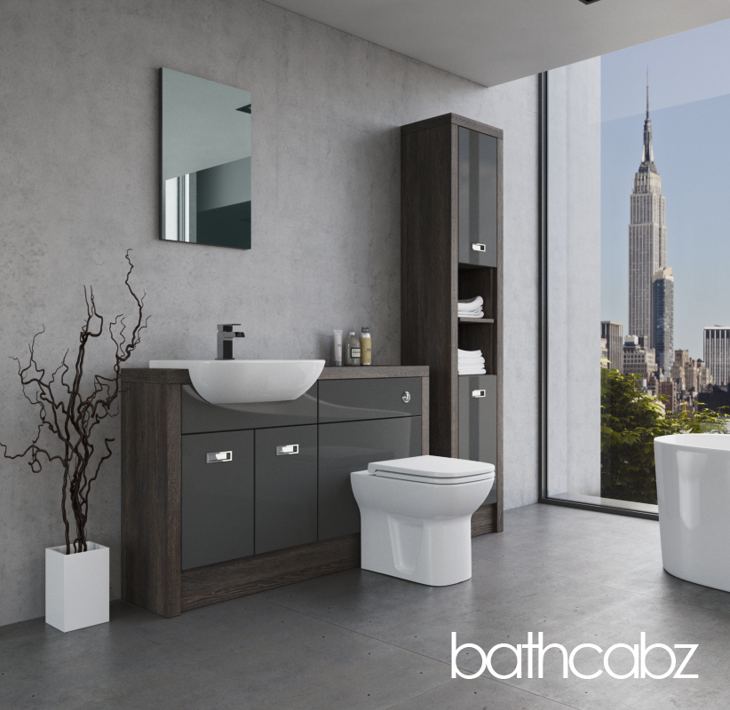 ATHENA NORWICH OAK BASE & TALL UNIT BATHROOM FITTED FURNITURE