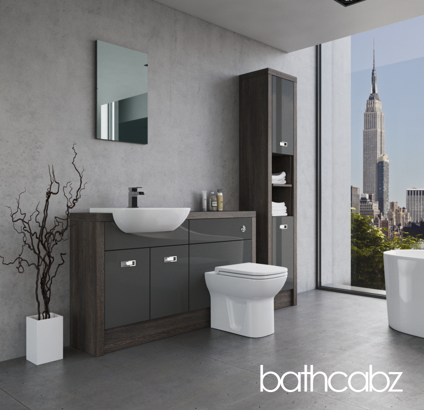 ATHENA NORWICH OAK BASE & TALL UNIT BATHROOM FITTED FURNITURE