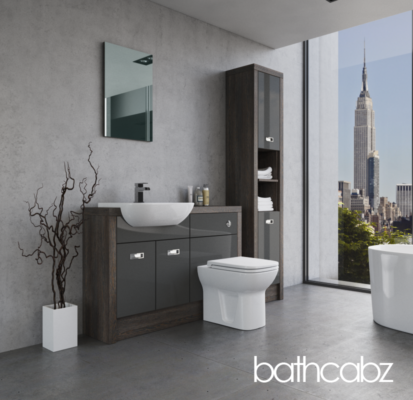 ATHENA NORWICH OAK BASE & TALL UNIT BATHROOM FITTED FURNITURE