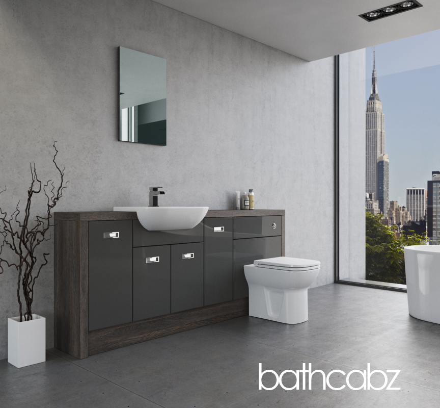ATHENA NORWICH OAK BASE UNITS BATHROOM FITTED FURNITURE