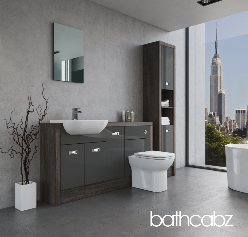 ATHENA NORWICH OAK BASE & TALL UNIT BATHROOM FITTED FURNITURE