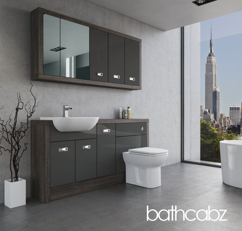 ATHENA NORWICH OAK BASE & WALL UNITS BATHROOM FITTED FURNITURE