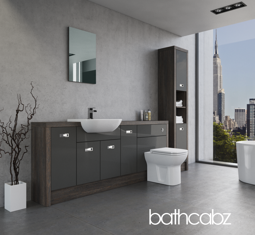 ATHENA NORWICH OAK BASE & TALL UNIT BATHROOM FITTED FURNITURE