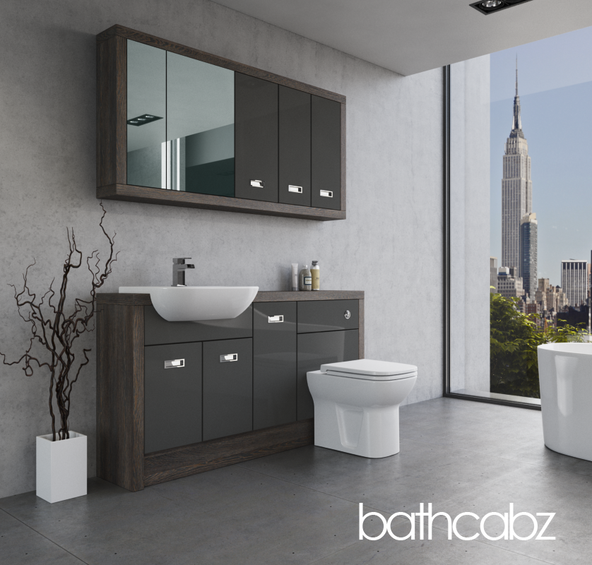 ATHENA NORWICH OAK BASE & WALL UNITS BATHROOM FITTED FURNITURE