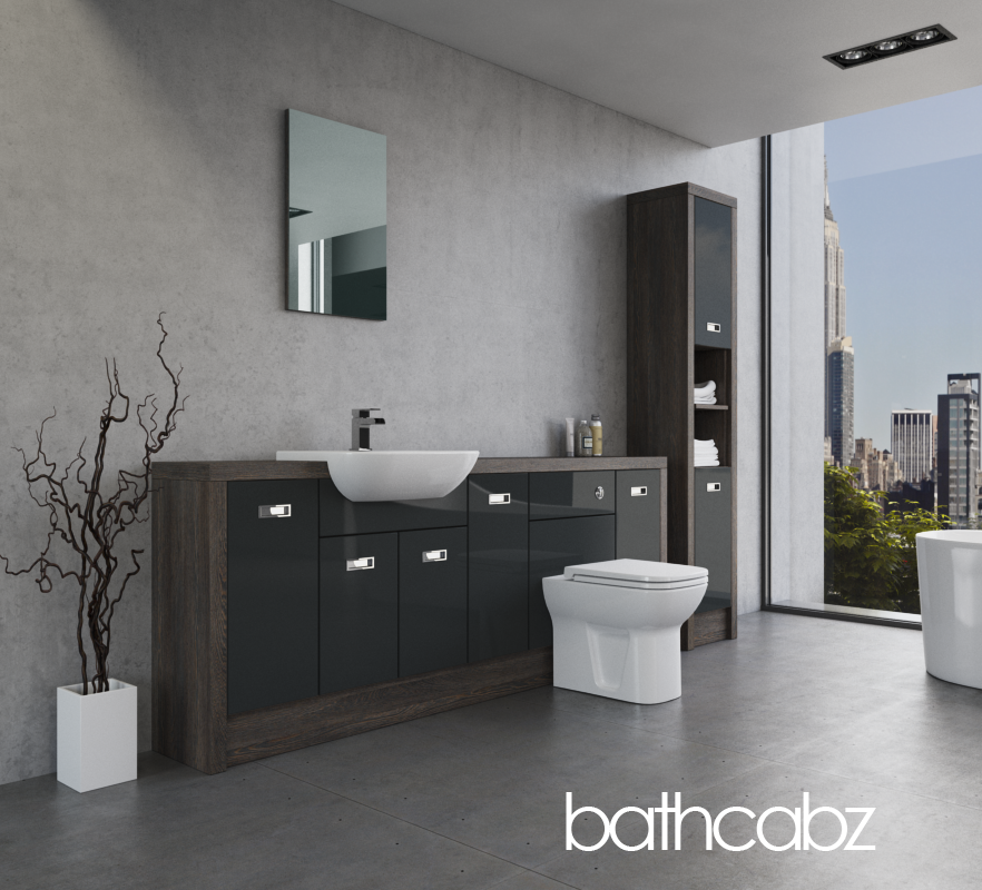 ATHENA NORWICH OAK BASE & TALL UNIT BATHROOM FITTED FURNITURE