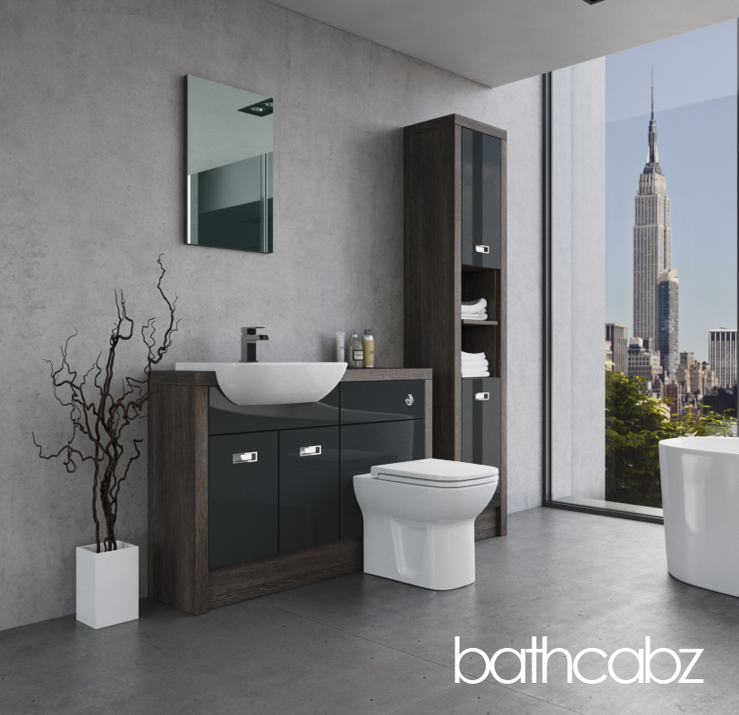 ATHENA NORWICH OAK BASE & TALL UNIT BATHROOM FITTED FURNITURE
