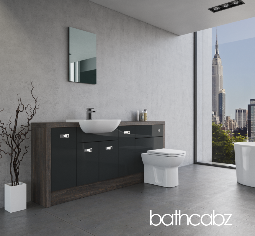 ATHENA NORWICH OAK BASE UNITS BATHROOM FITTED FURNITURE