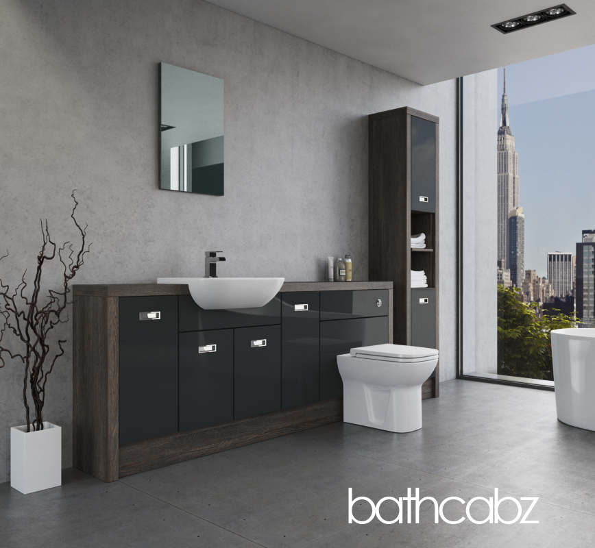 ATHENA NORWICH OAK BASE & TALL UNIT BATHROOM FITTED FURNITURE