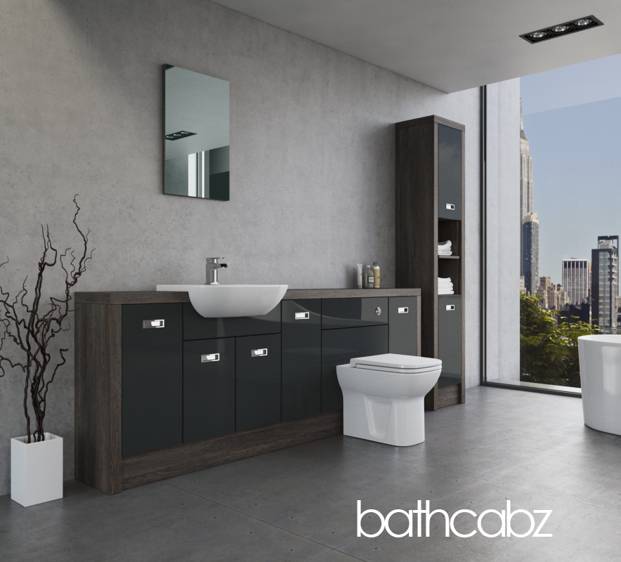 ATHENA NORWICH OAK BASE & TALL UNIT BATHROOM FITTED FURNITURE