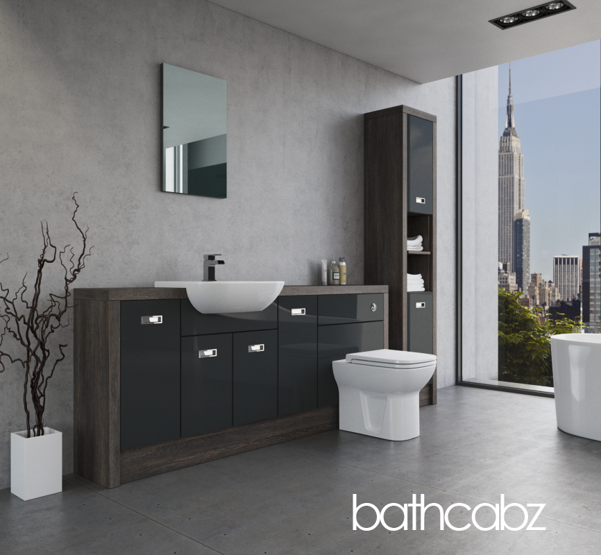ATHENA NORWICH OAK BASE & TALL UNIT BATHROOM FITTED FURNITURE
