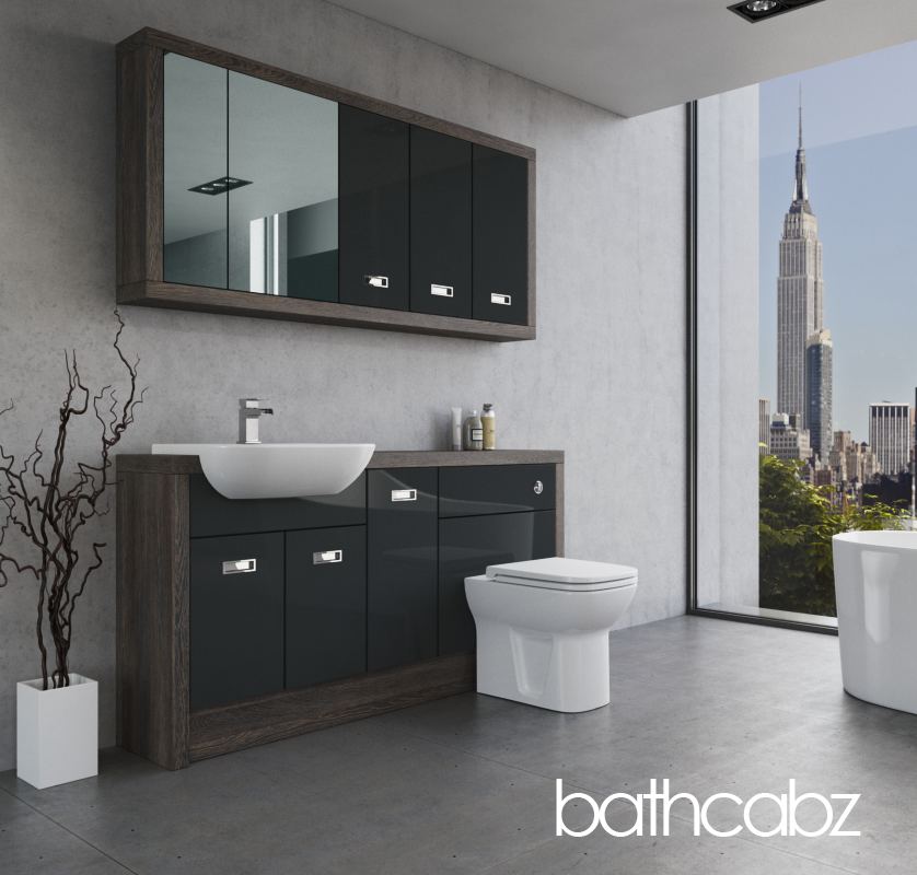 ATHENA NORWICH OAK BASE & WALL UNITS BATHROOM FITTED FURNITURE