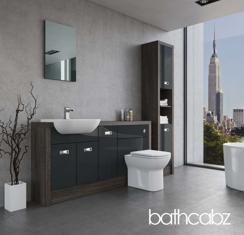 ATHENA NORWICH OAK BASE & TALL UNIT BATHROOM FITTED FURNITURE
