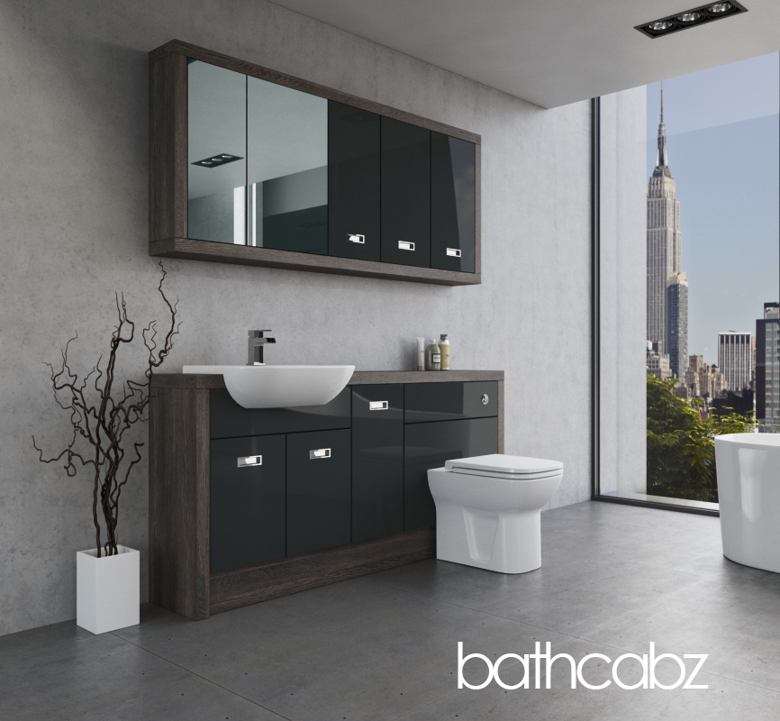 ATHENA NORWICH OAK BASE & WALL UNITS BATHROOM FITTED FURNITURE