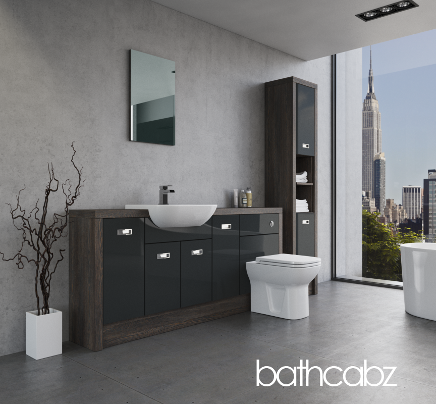 ATHENA NORWICH OAK BASE & TALL UNIT BATHROOM FITTED FURNITURE