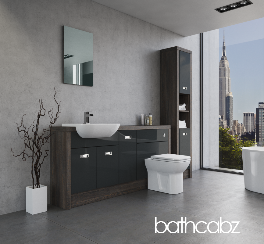 ATHENA NORWICH OAK BASE & TALL UNIT BATHROOM FITTED FURNITURE