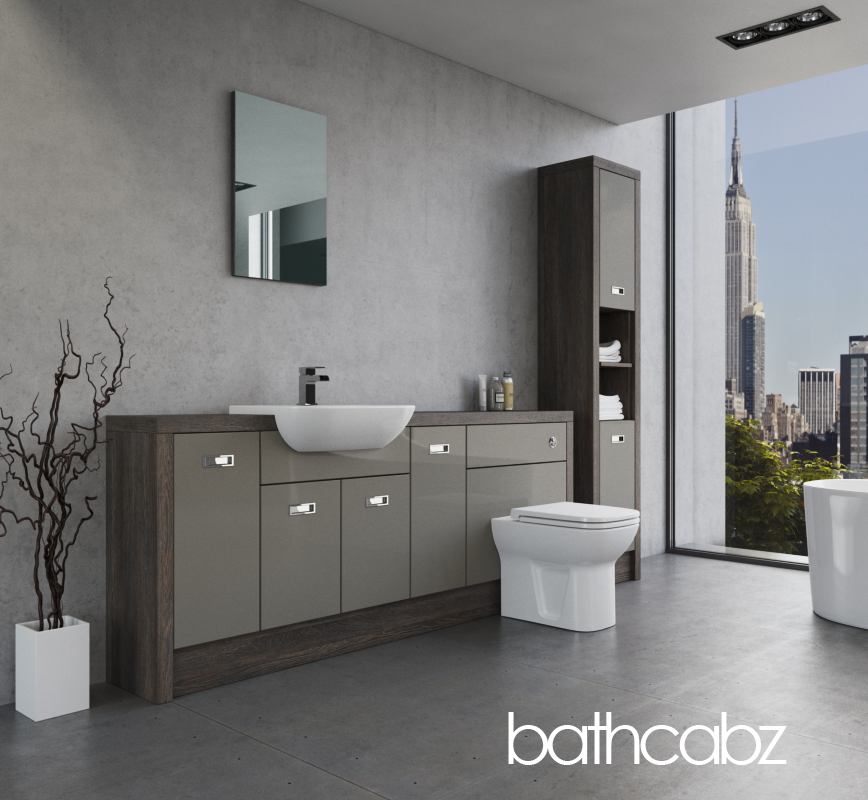 ATHENA NORWICH OAK BASE & TALL UNIT BATHROOM FITTED FURNITURE