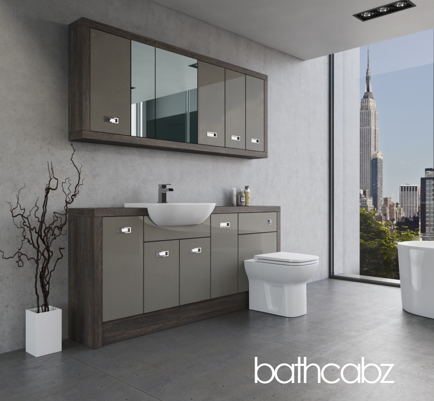 ATHENA NORWICH OAK BASE & WALL UNITS BATHROOM FITTED FURNITURE