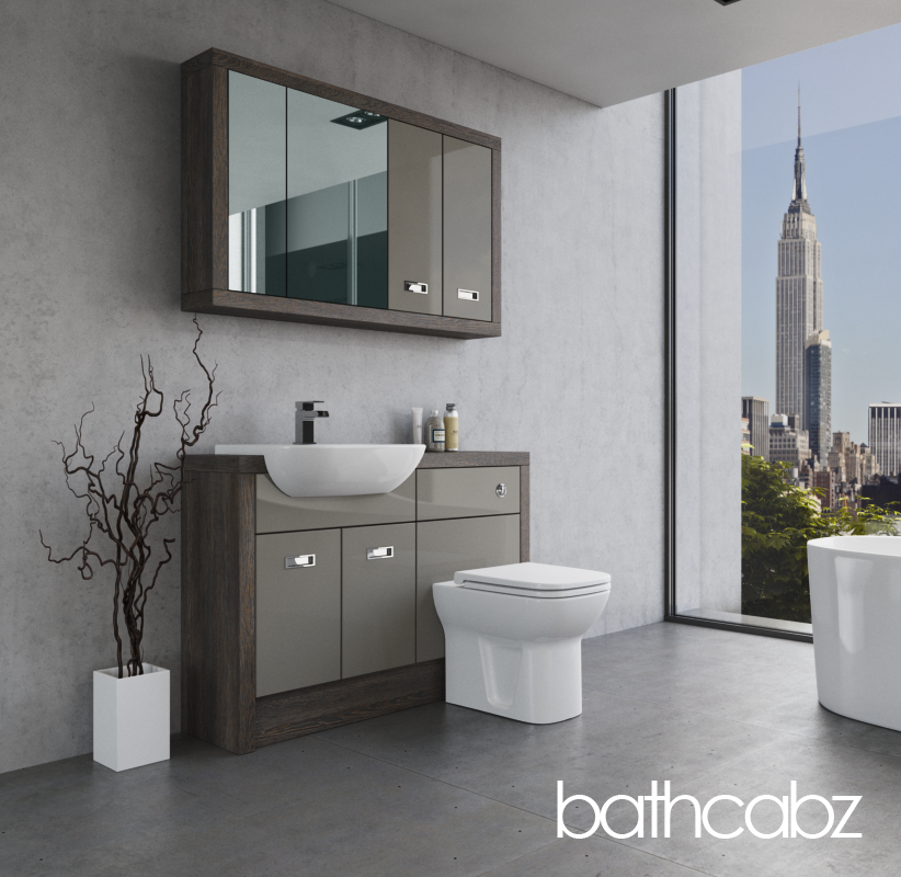 ATHENA NORWICH OAK BASE & WALL UNITS BATHROOM FITTED FURNITURE