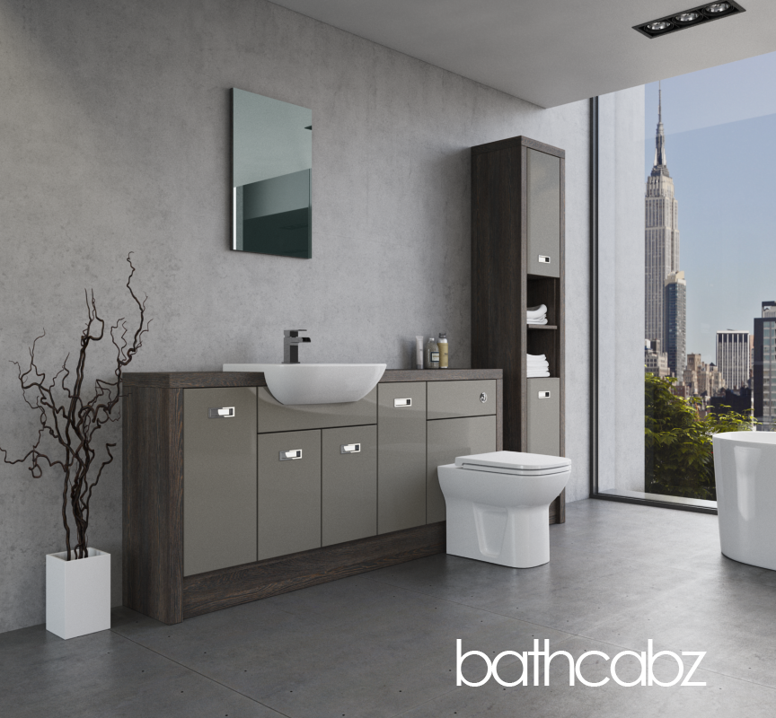 ATHENA NORWICH OAK BASE & TALL UNIT BATHROOM FITTED FURNITURE