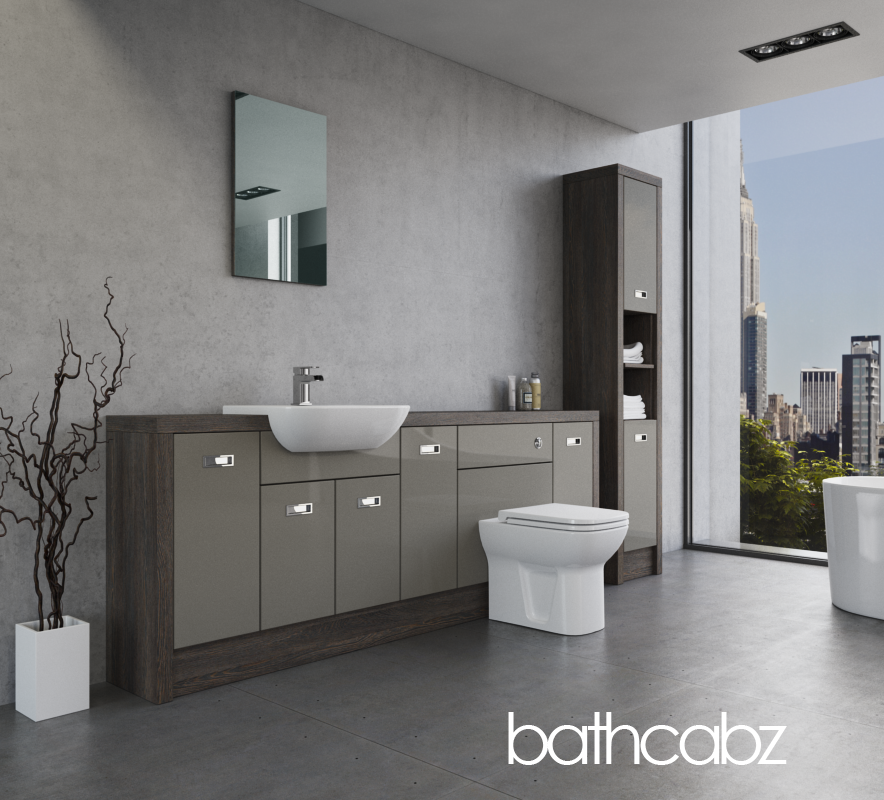 ATHENA NORWICH OAK BASE & TALL UNIT BATHROOM FITTED FURNITURE