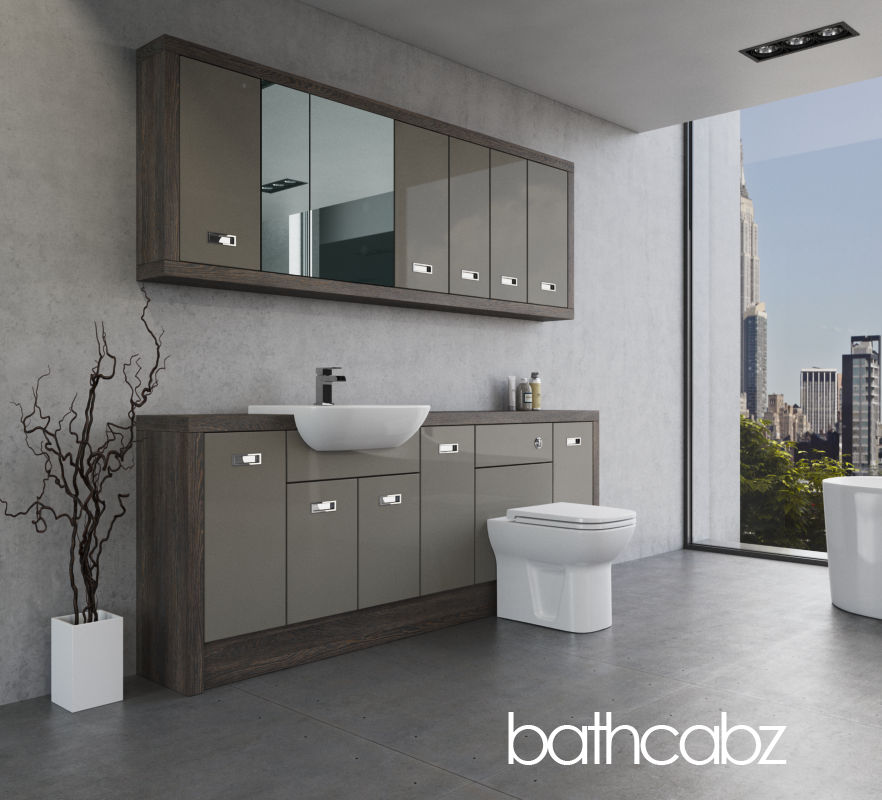 ATHENA NORWICH OAK BASE & WALL UNITS BATHROOM FITTED FURNITURE