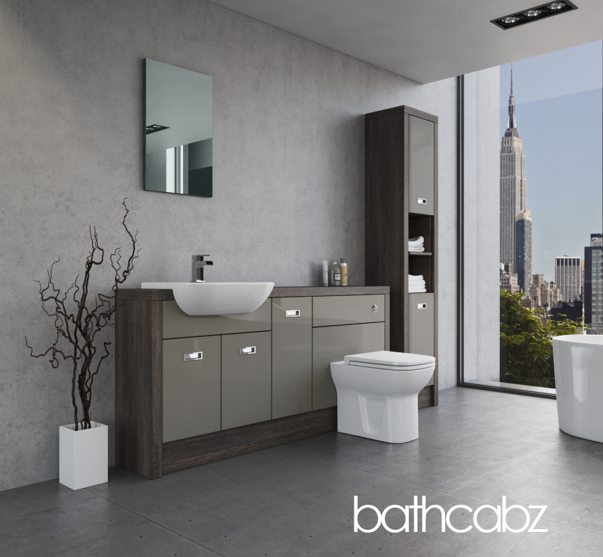 ATHENA NORWICH OAK BASE & TALL UNIT BATHROOM FITTED FURNITURE
