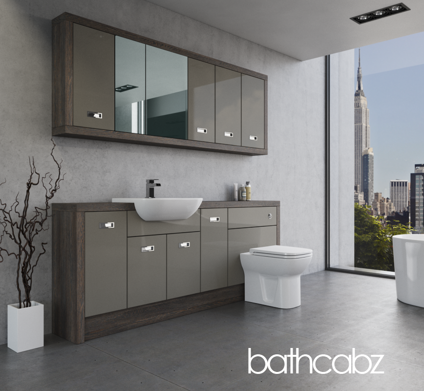 ATHENA NORWICH OAK BASE & WALL UNITS BATHROOM FITTED FURNITURE