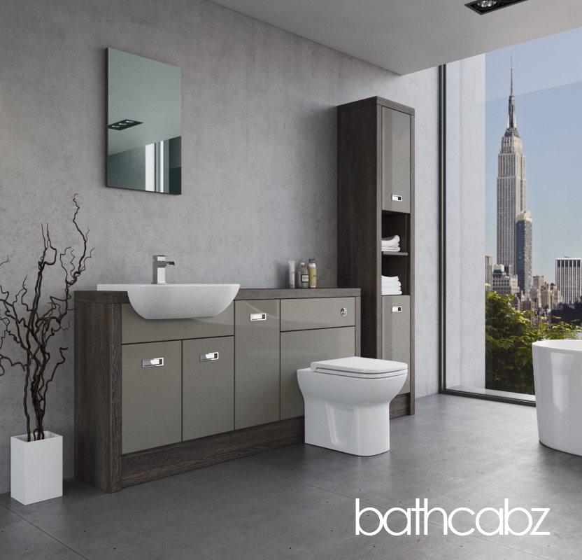 ATHENA NORWICH OAK BASE & TALL UNIT BATHROOM FITTED FURNITURE