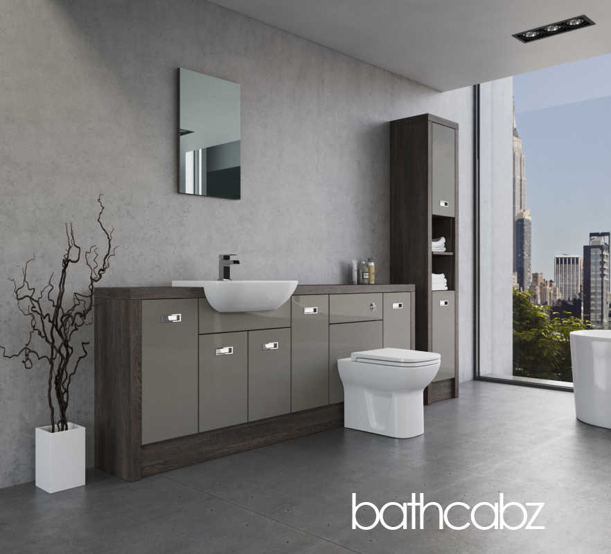 ATHENA NORWICH OAK BASE & TALL UNIT BATHROOM FITTED FURNITURE
