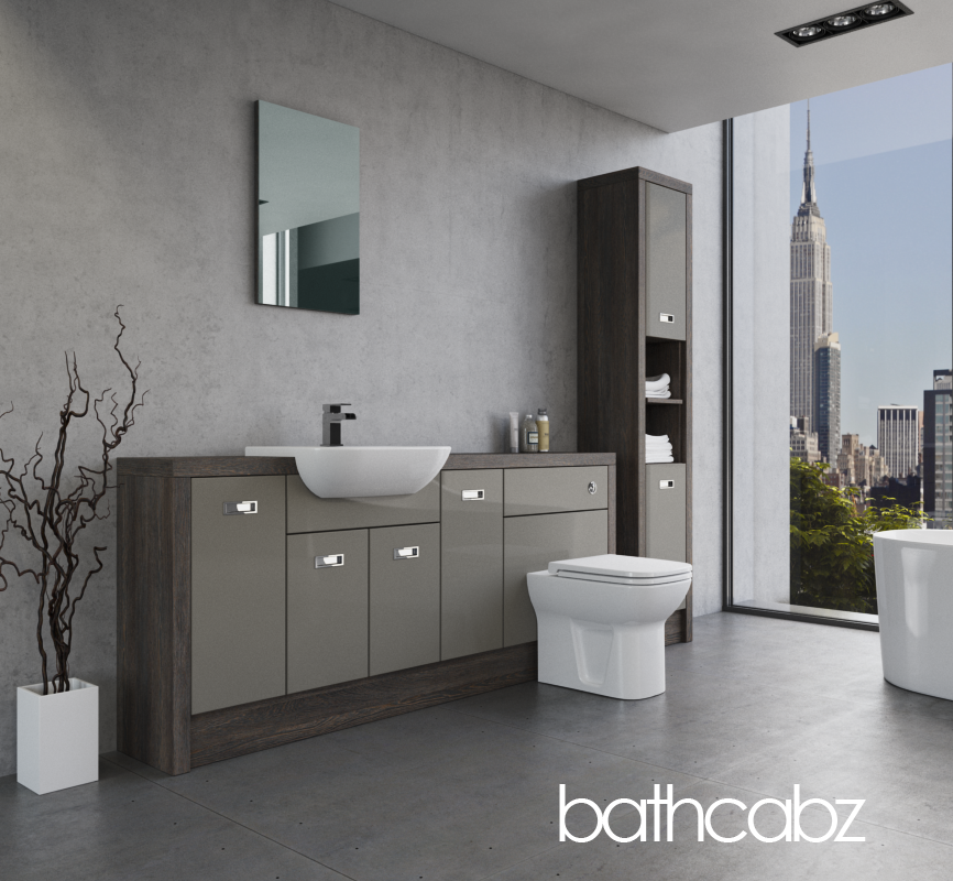 ATHENA NORWICH OAK BASE & TALL UNIT BATHROOM FITTED FURNITURE