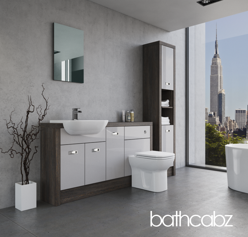 ATHENA NORWICH OAK BASE & TALL UNIT BATHROOM FITTED FURNITURE