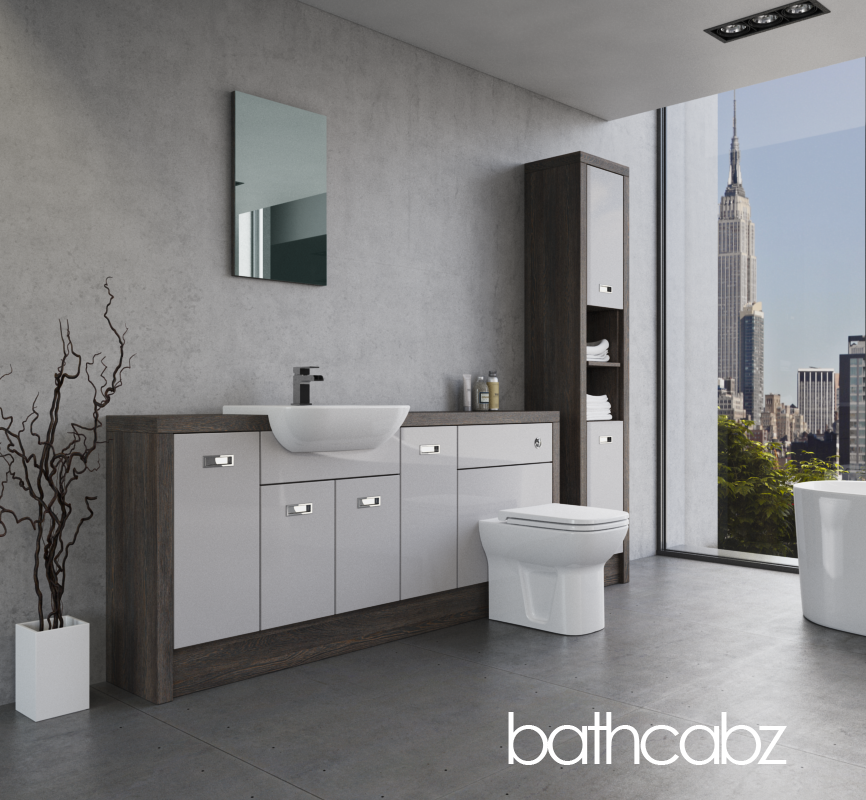 ATHENA NORWICH OAK BASE & TALL UNIT BATHROOM FITTED FURNITURE