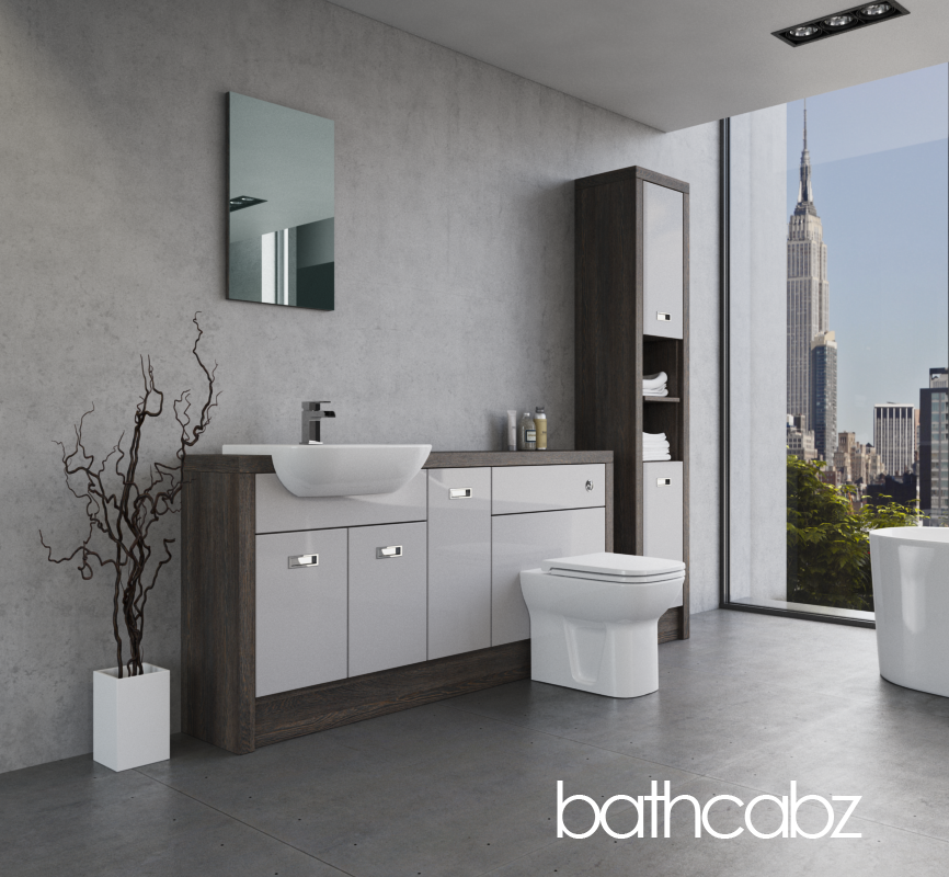 ATHENA NORWICH OAK BASE & TALL UNIT BATHROOM FITTED FURNITURE