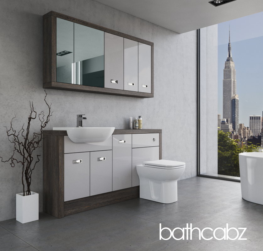 ATHENA NORWICH OAK BASE & WALL UNITS BATHROOM FITTED FURNITURE