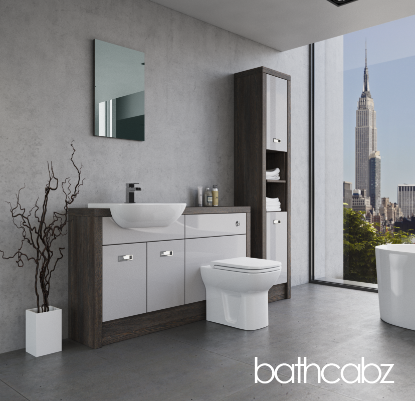 ATHENA NORWICH OAK BASE & TALL UNIT BATHROOM FITTED FURNITURE