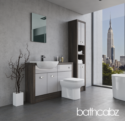 ATHENA NORWICH OAK BASE & TALL UNIT BATHROOM FITTED FURNITURE