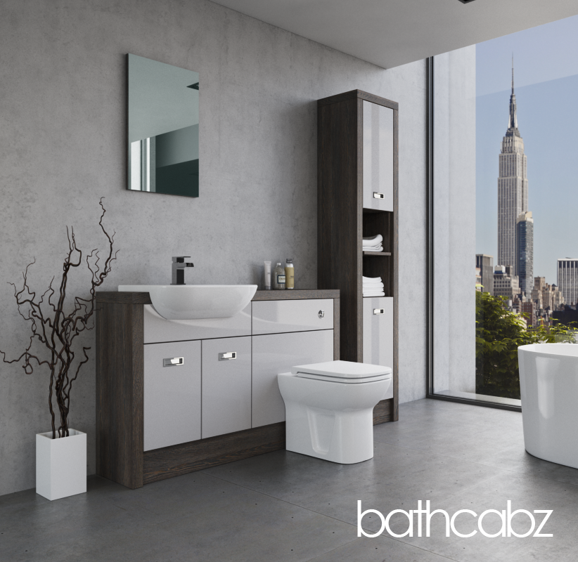 ATHENA NORWICH OAK BASE & TALL UNIT BATHROOM FITTED FURNITURE