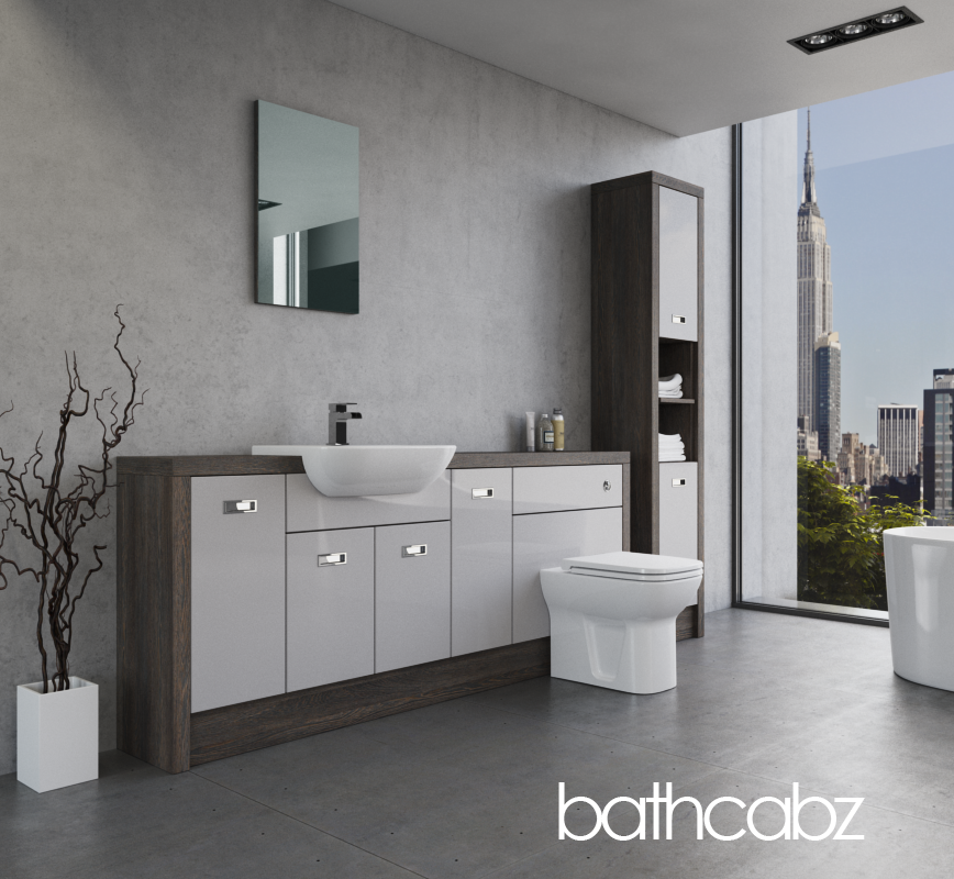 ATHENA NORWICH OAK BASE & TALL UNIT BATHROOM FITTED FURNITURE