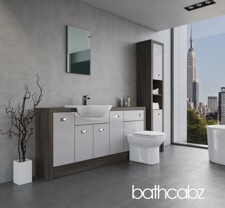 ATHENA NORWICH OAK BASE & TALL UNIT BATHROOM FITTED FURNITURE